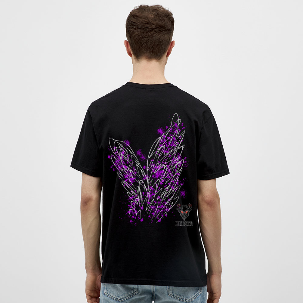 Men T-Shirt Pink Wings - Schwarz