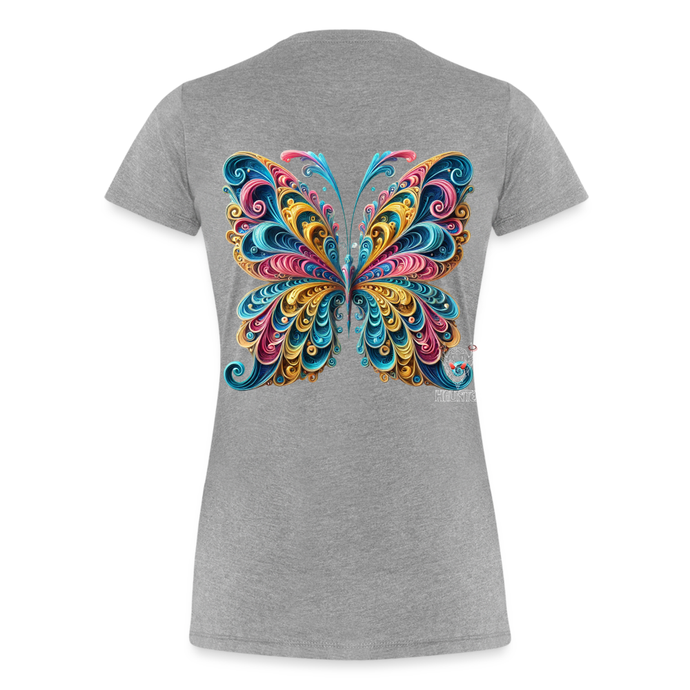 Woman T-Shirt Whimsical Butterfly Harmony - Grau meliert