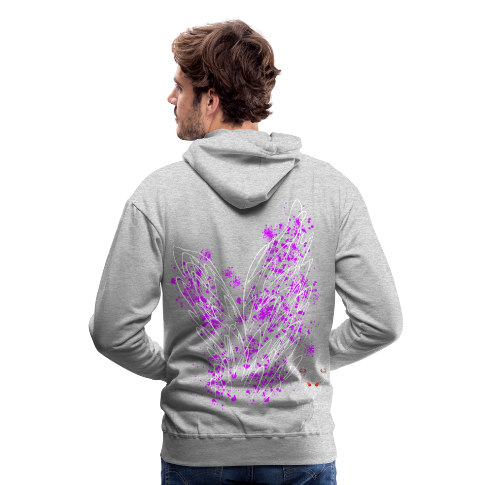 Men Hoodie Pink Wings - Grau meliert