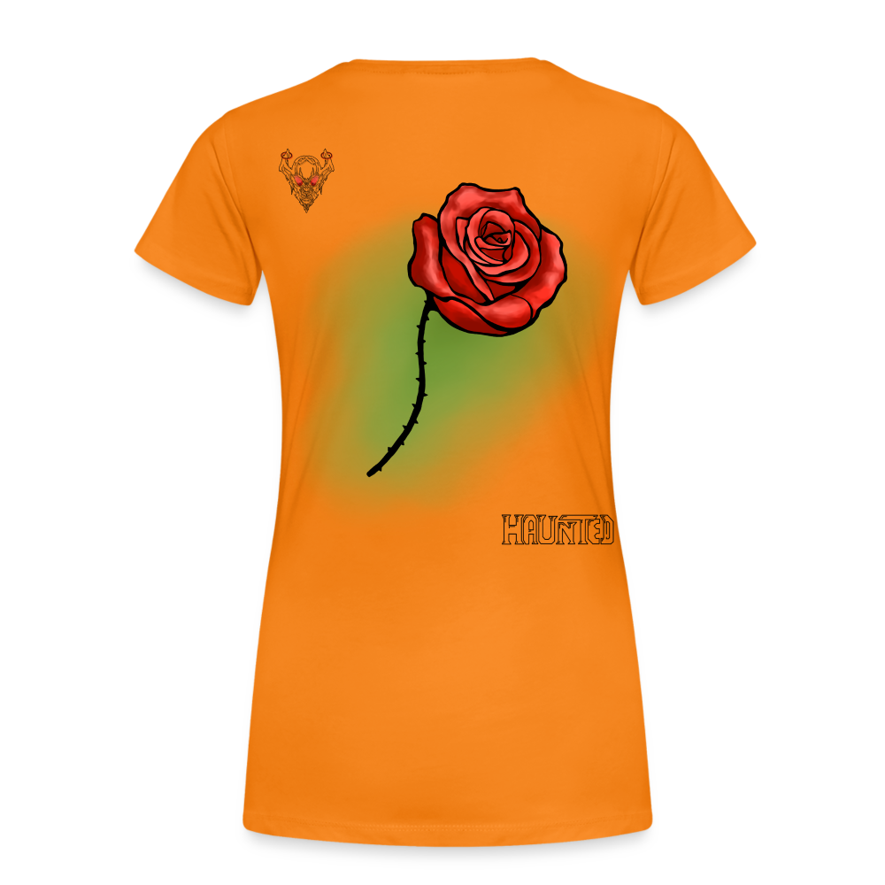 Woman T-Shirt Rose on Green 1 - Orange