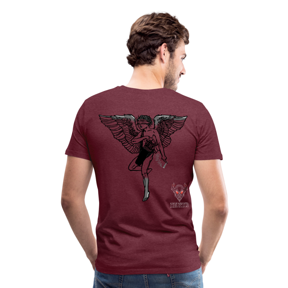 Men T-Shirt Angel - Bordeauxrot meliert