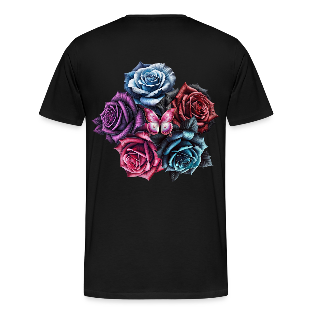 Men T-Shirt Rose Circle - Schwarz
