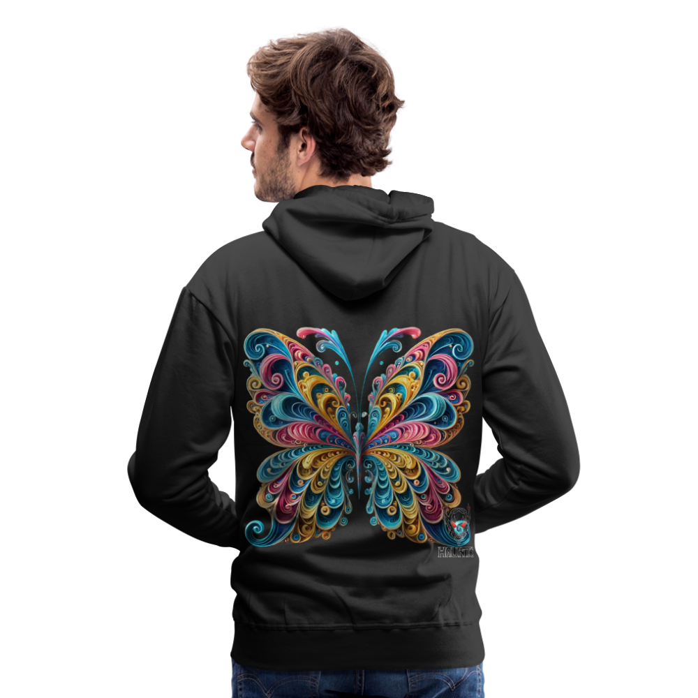 Men Hoodie Whimsical Butterfly Harmony - Schwarz