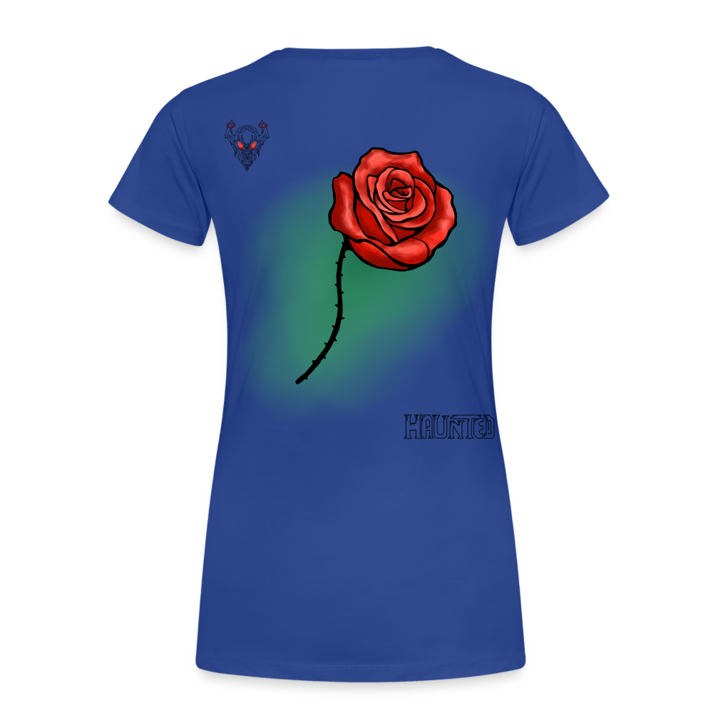 Woman T-Shirt Rose on Green 1 - Königsblau