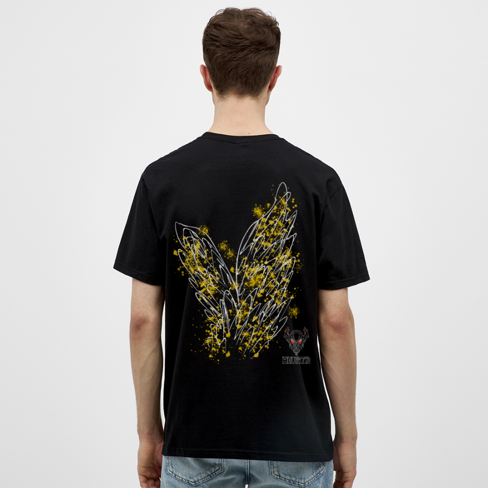 Men T-Shirt Yellow Wings - Schwarz