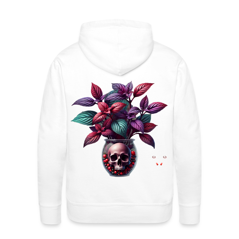 Men Hoodie Skull Bloom Vase - Weiß