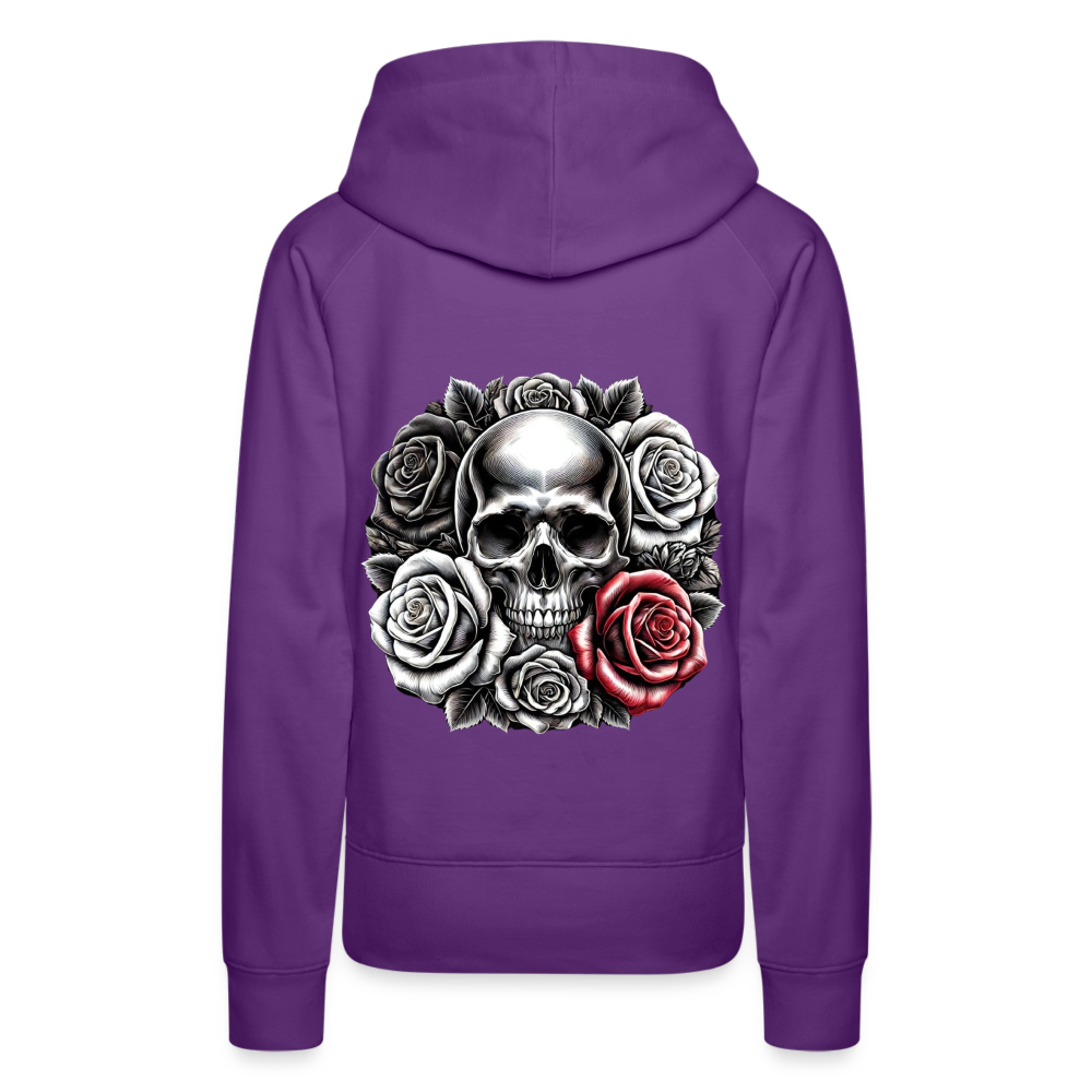Women Hoodie Skull Roses - Purple