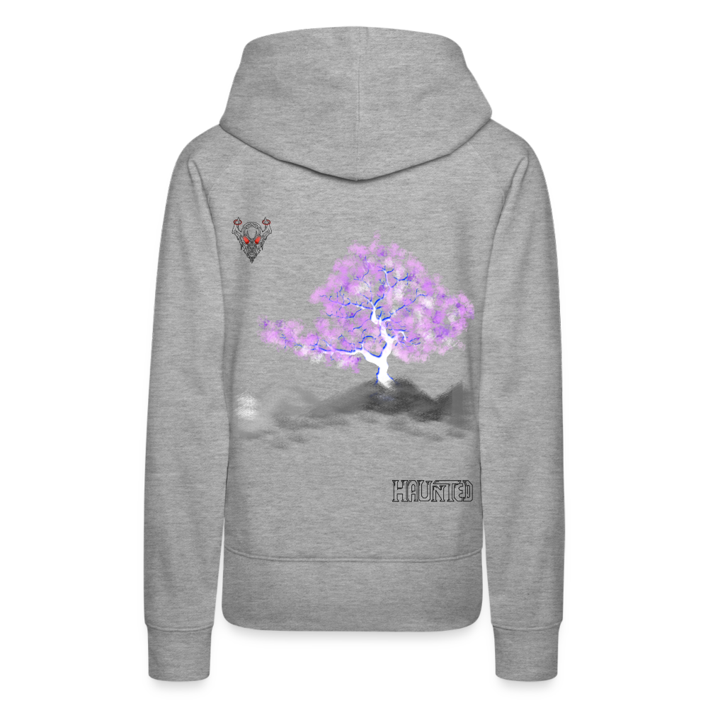 Woman Hoodie Cherry Blossom - Grau meliert