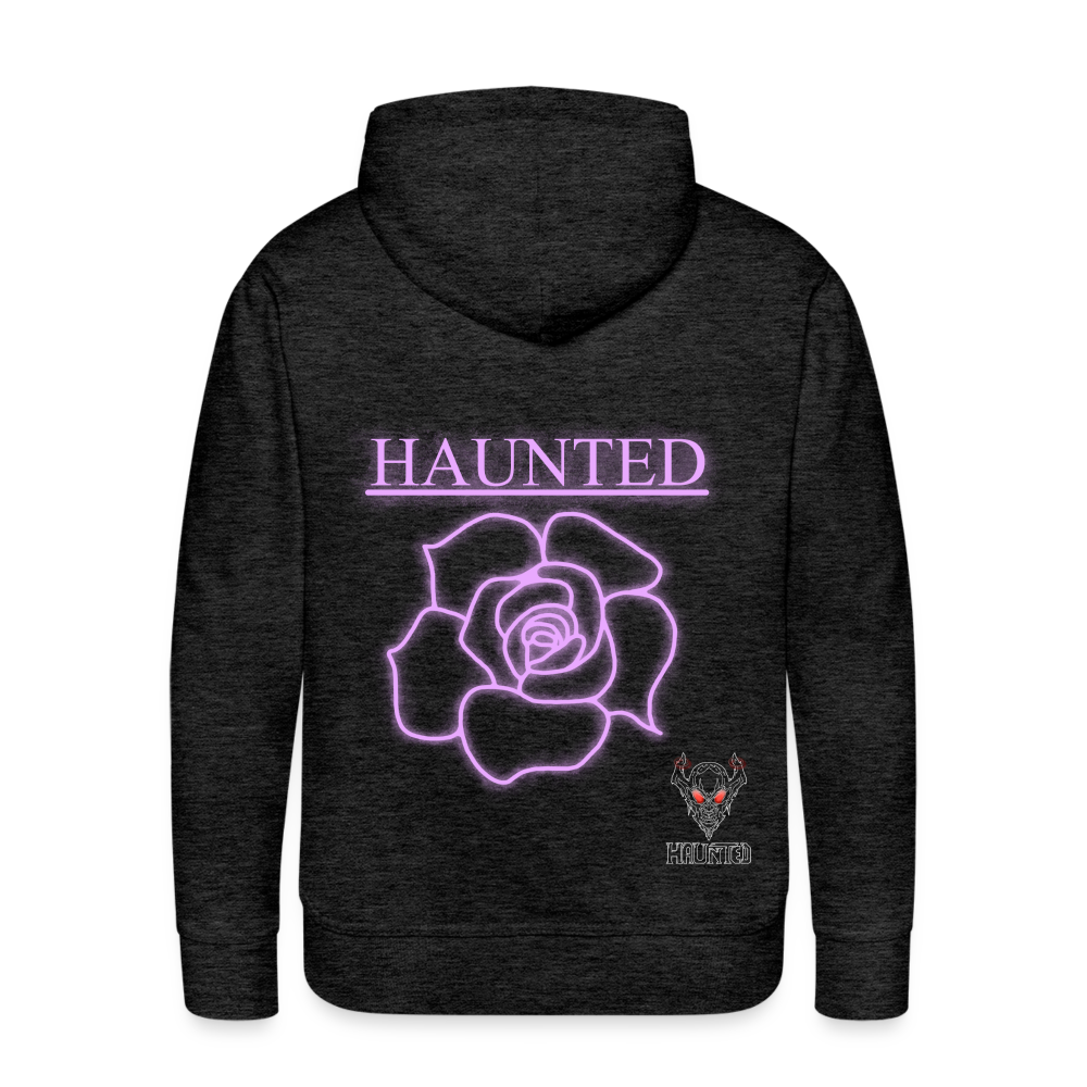 Men Hoodie Light Pink Neon Rose - Anthrazit