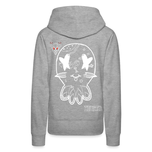 Woman Hoodie Ghost Doodle Light - Grau meliert