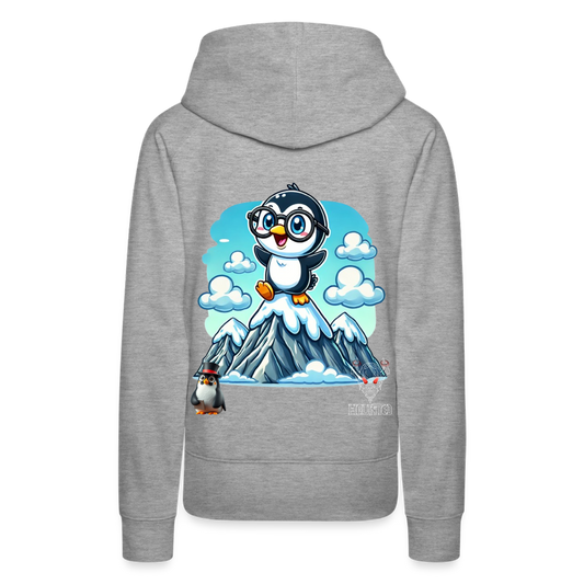 Women Hoodie KasPenguin on Top - Grau meliert