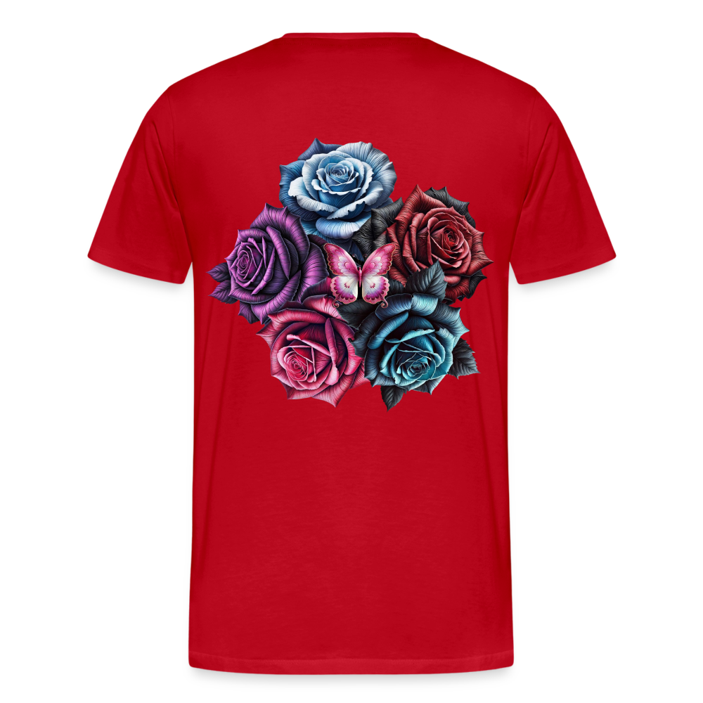 Men T-Shirt Rose Circle - Rot