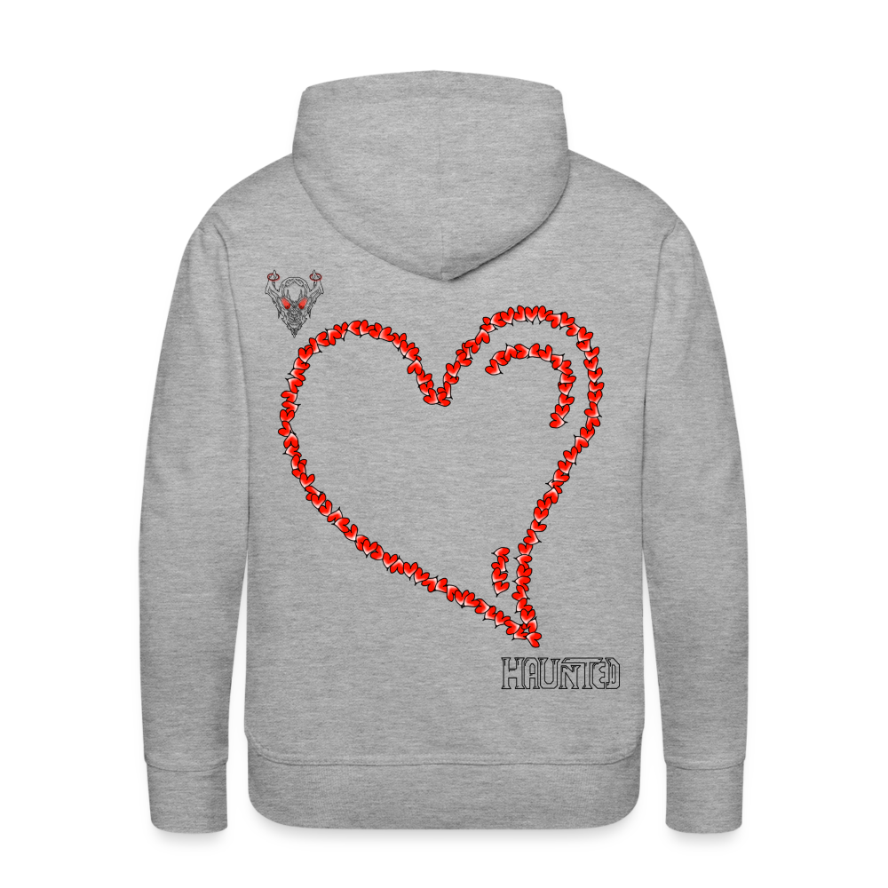Man Hoodie Hearts Dark - Grau meliert