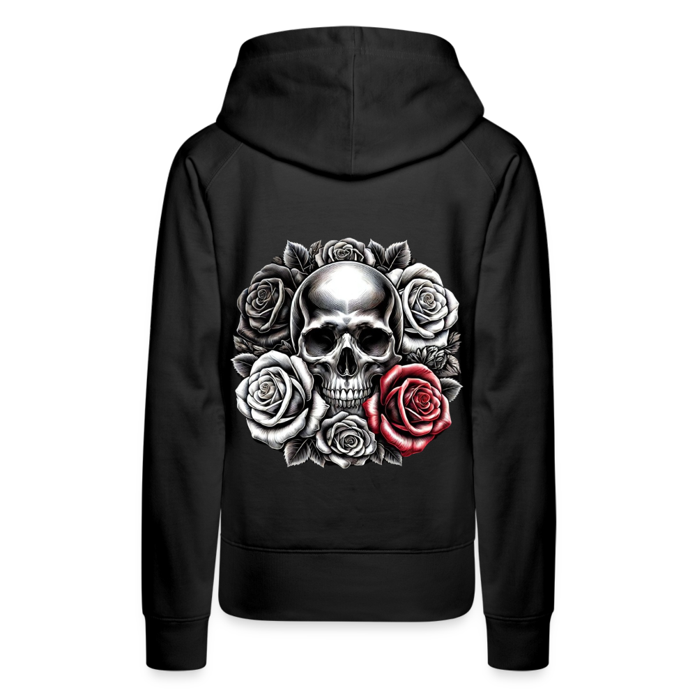 Women Hoodie Skull Roses - Schwarz