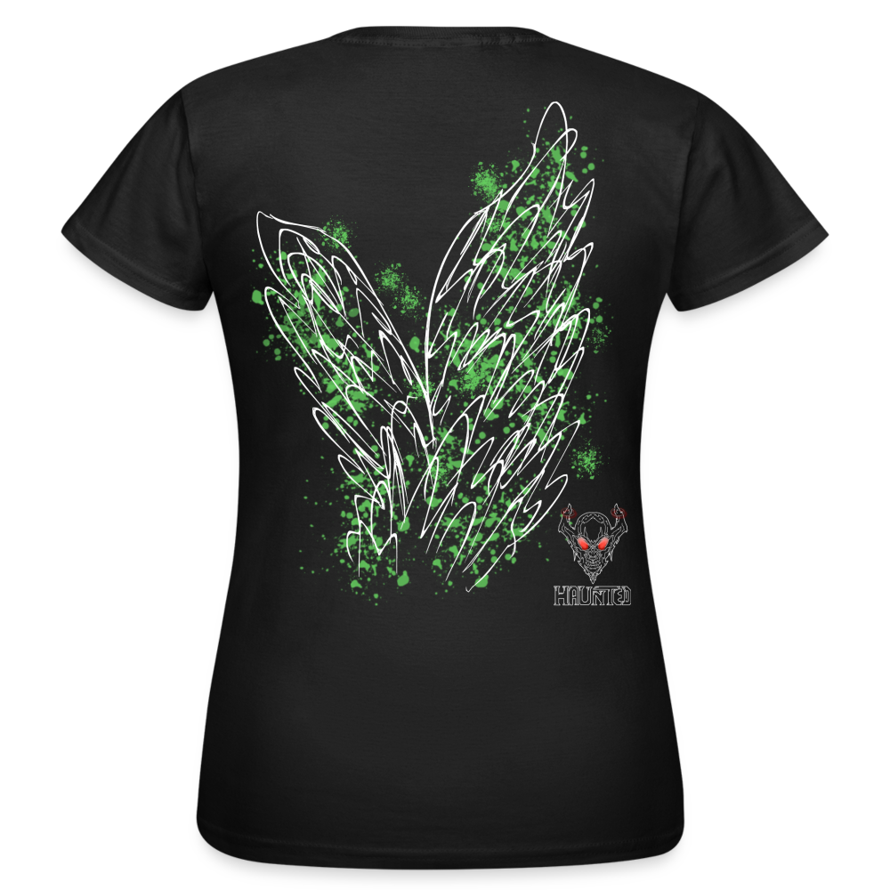 Women T-Shirt Light Green Wings - Schwarz