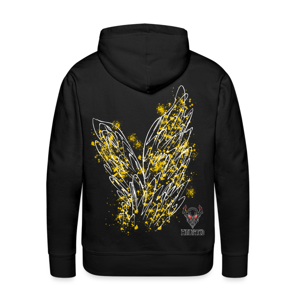 Men Hoodie Yellow Wings - Schwarz