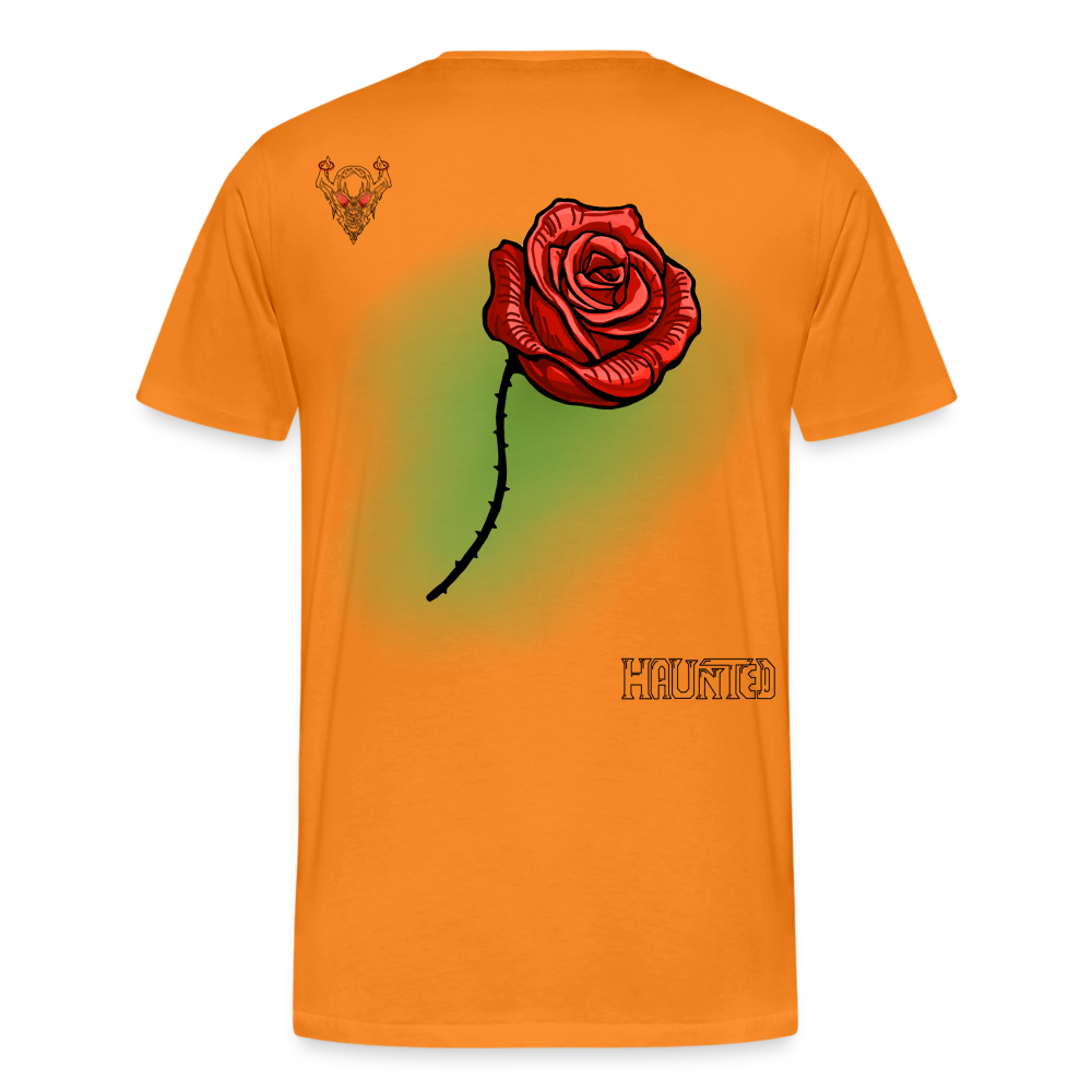 Man T-Shirt Rose on Green 3 - Orange