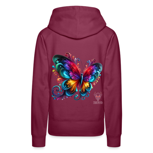 Woman Hoodie Radiant Butterfly Art - Bordeaux