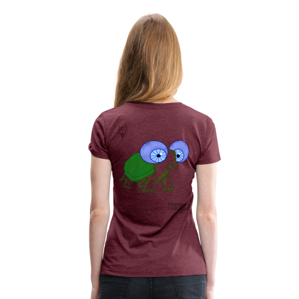 Woman T-Shirt Turtle - Bordeauxrot meliert