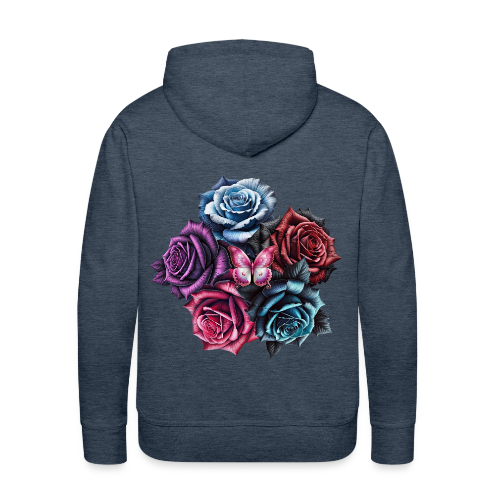 Men Hoodie Rose Circle - Jeansblau