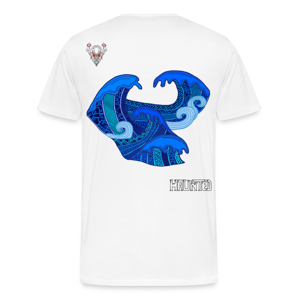 Man T-Shirt Waves Dark - Weiß