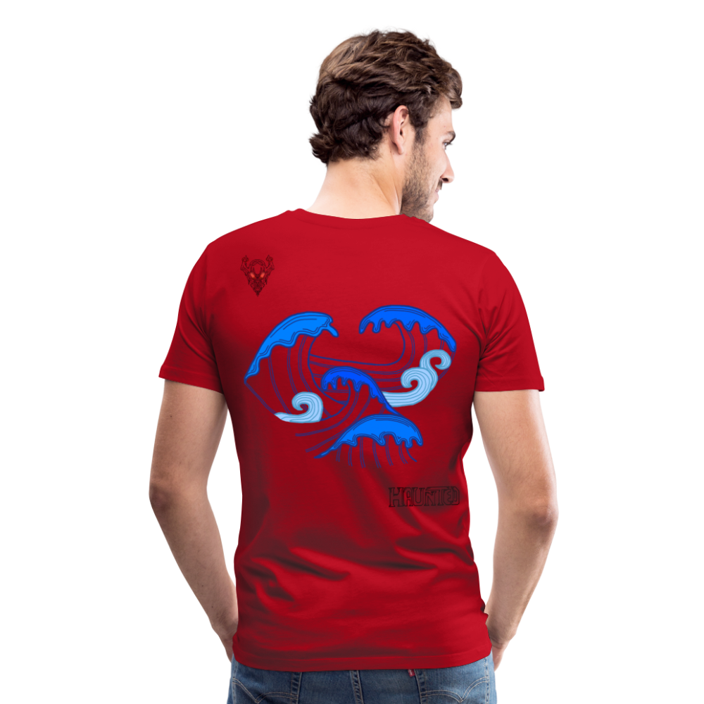 Man T-Shirt Waves clean Dark - Rot