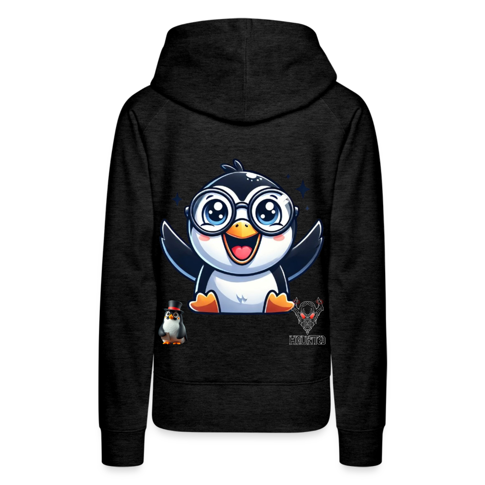 Women Hoodie KasPenguin Happy - Anthrazit