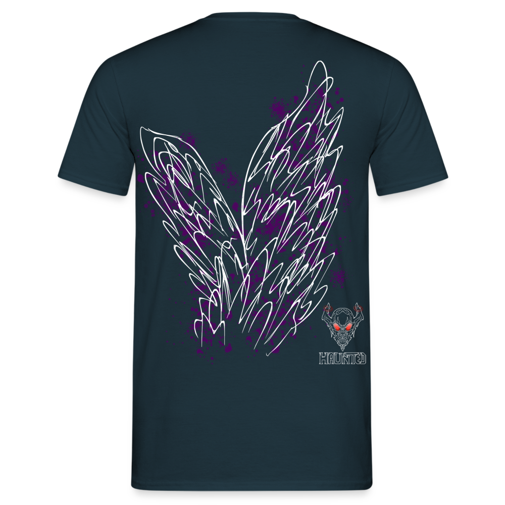 Men T-Shirt Purple Wings - Navy