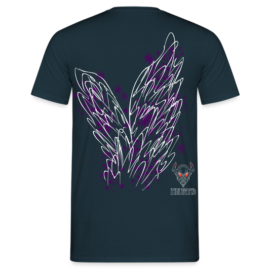 Men T-Shirt Purple Wings - Navy