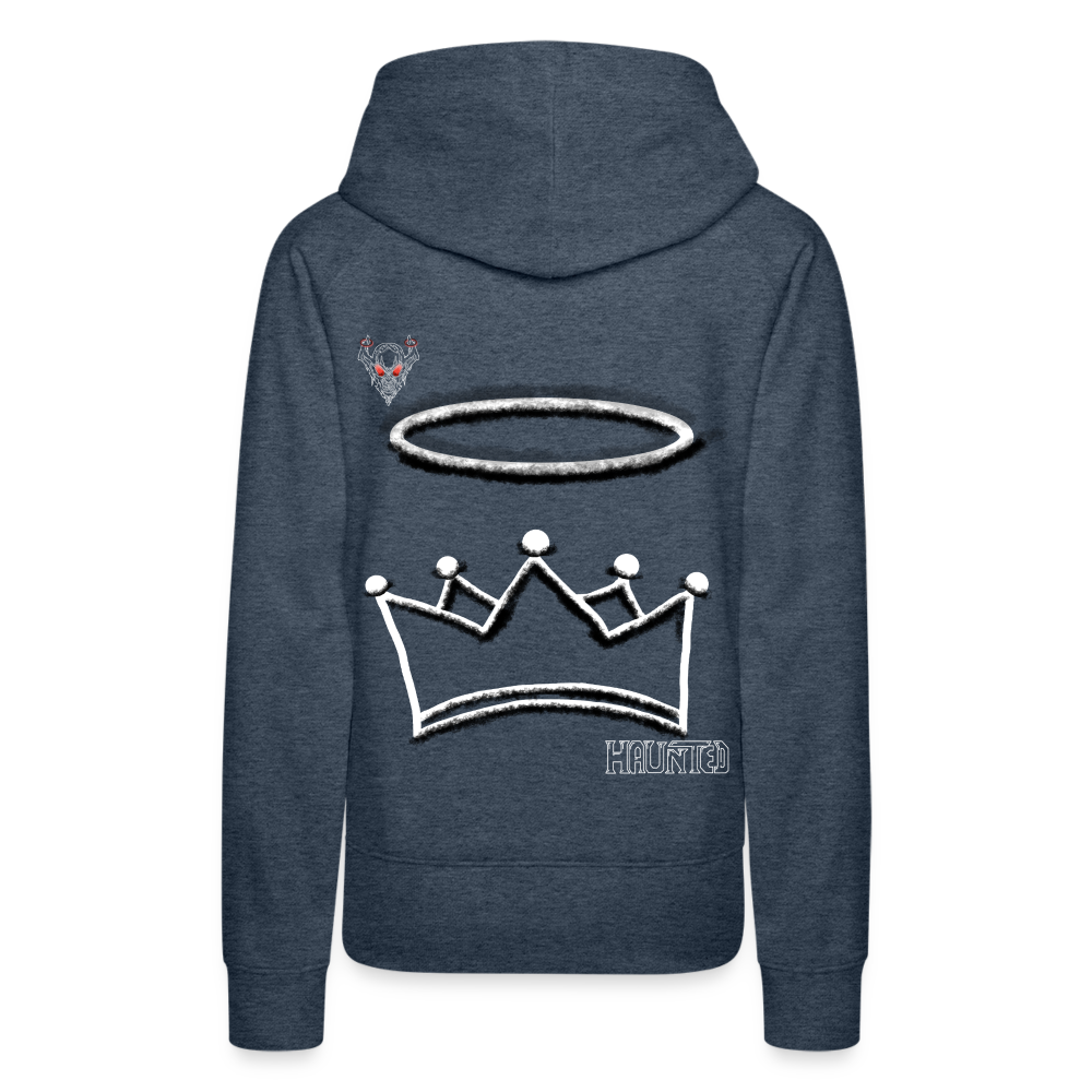 Woman Hoodie Crown and Ring Light - Jeansblau