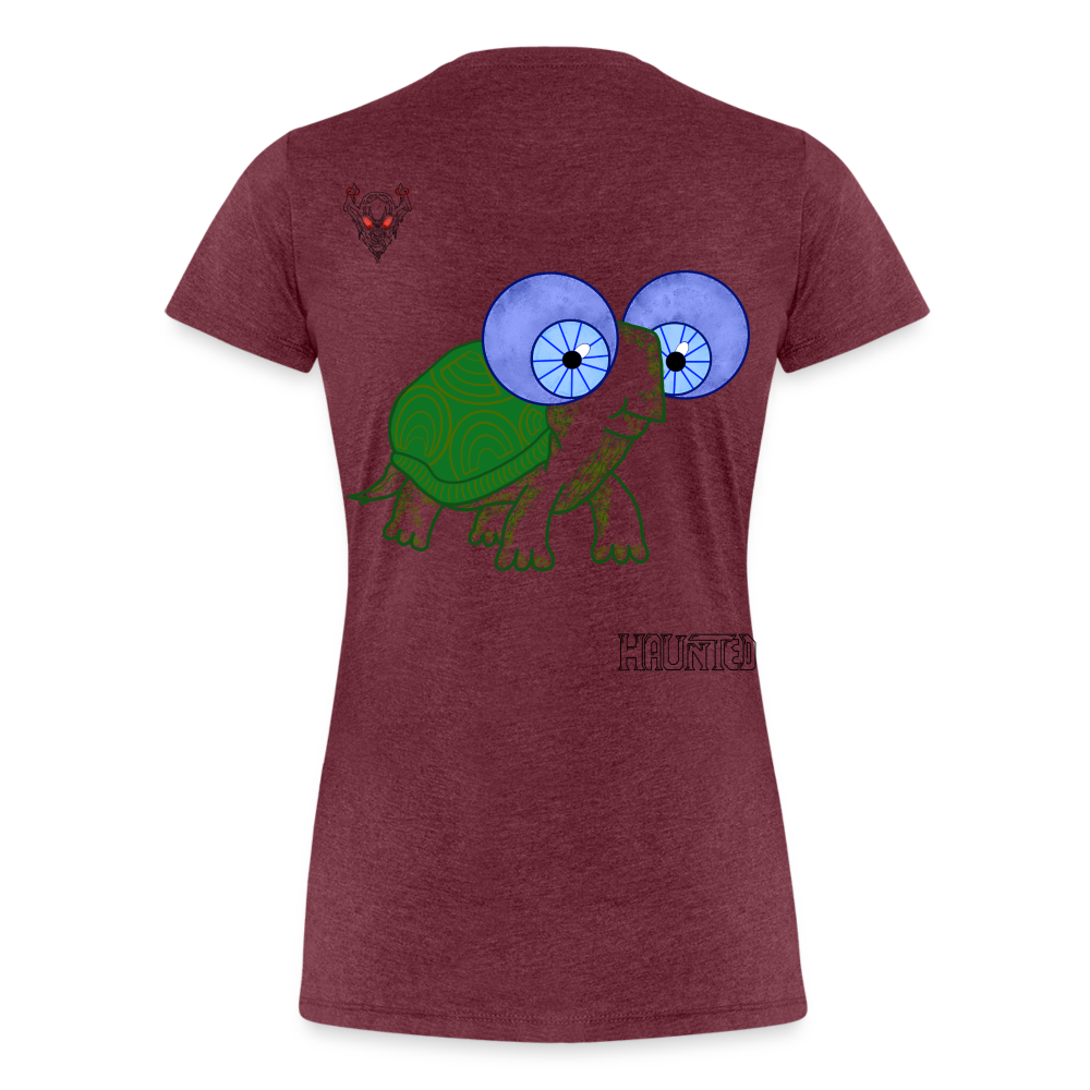 Woman T-Shirt Turtle - Bordeauxrot meliert