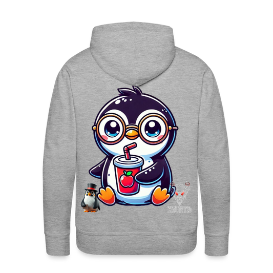 Men Hoodie KasPenguin with Drink - Grau meliert