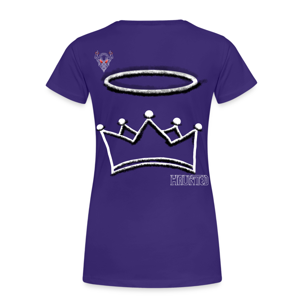 Woman T-Shirt Crown and Ring Light - Lila