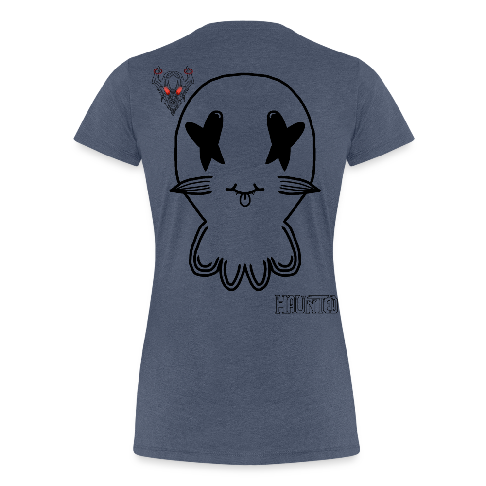 Woman T-Shirt Ghost No Doodle Dark - Blau meliert