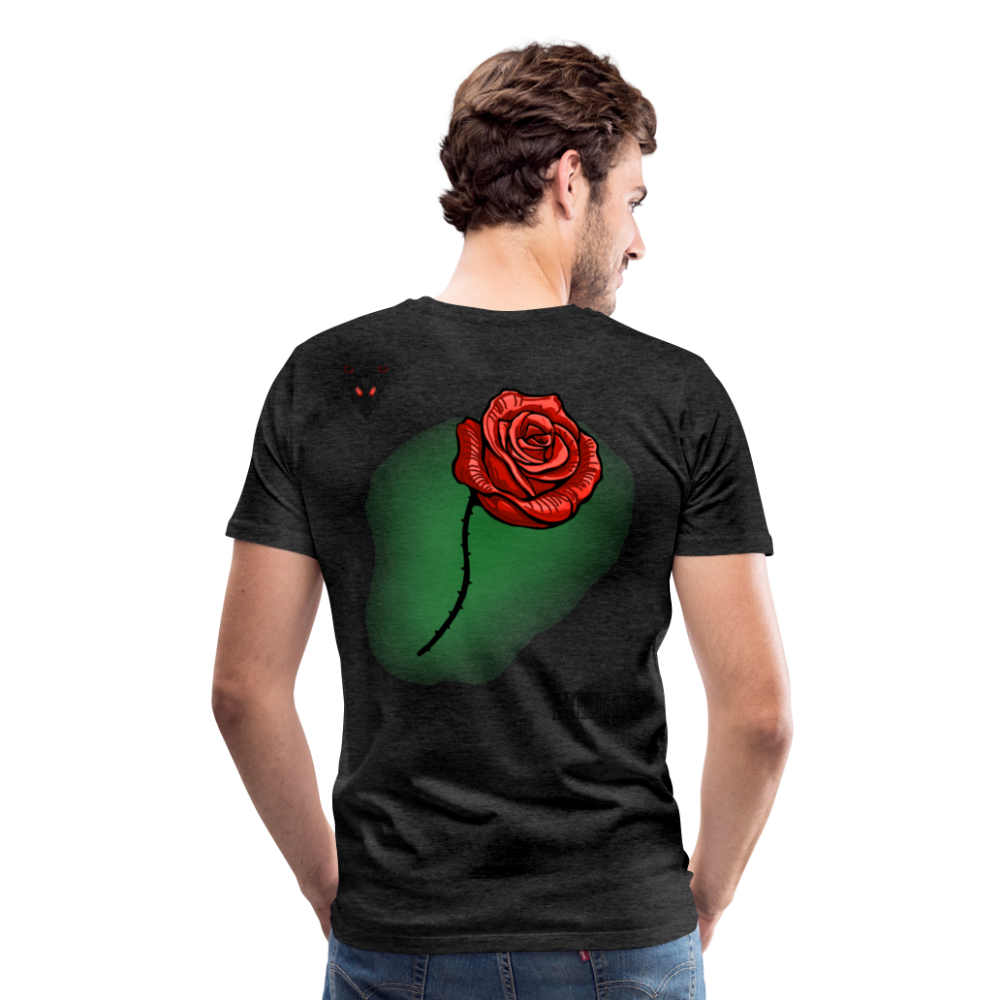 Man T-Shirt Rose on Green 3 - Anthrazit
