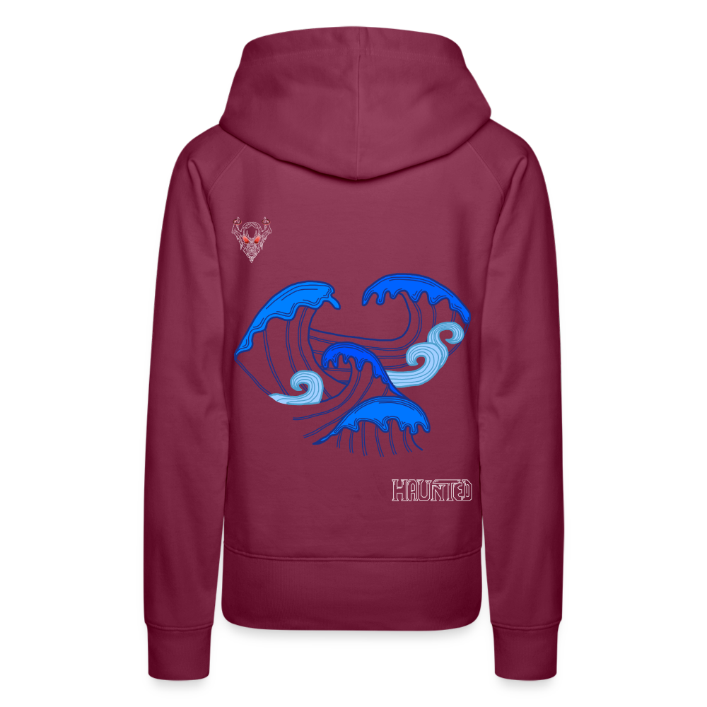 Woman Hoodie Waves clean Light - Bordeaux