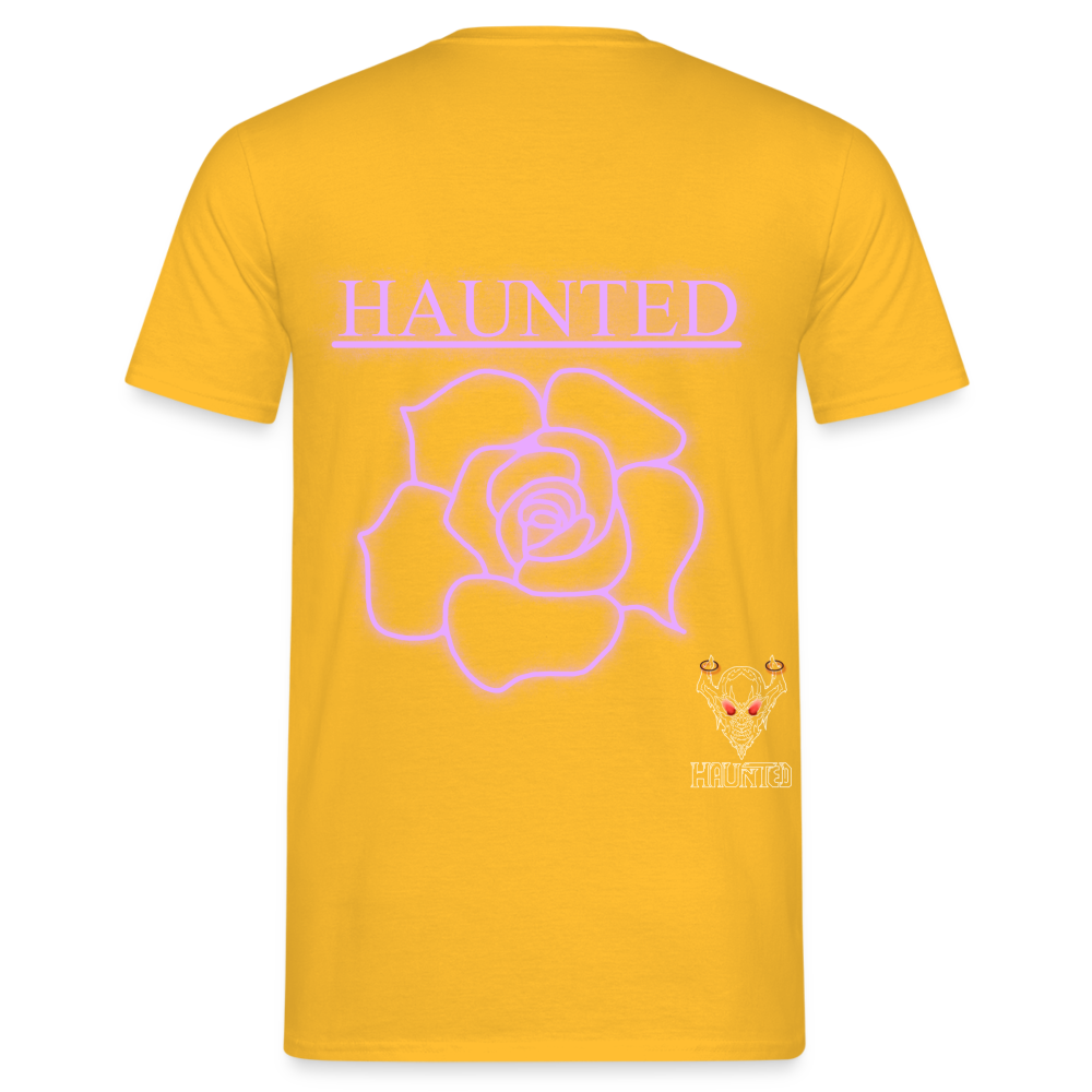 Men T-Shirt Light Pink Neon Rose - Gelb