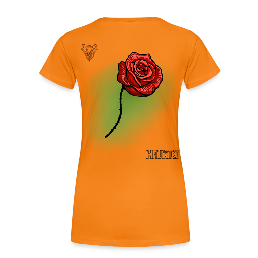Woman T-Shirt Rose on Green 3 - Orange