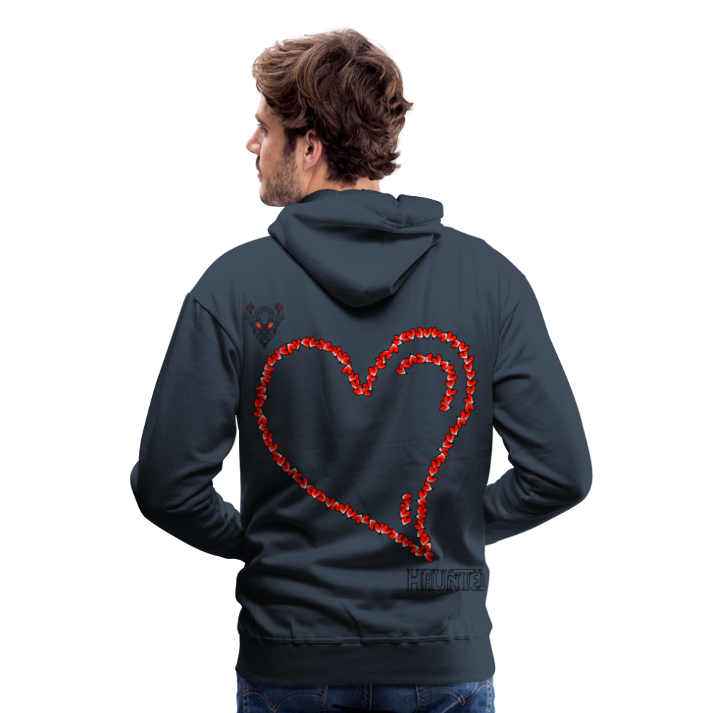 Man Hoodie Hearts Dark - Navy