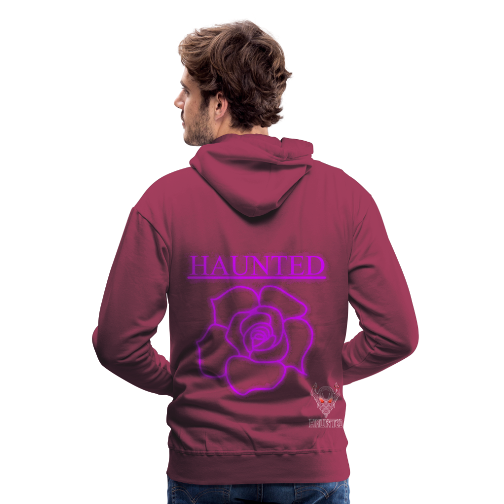 Men Hoodie Pink Neon Rose - Bordeaux