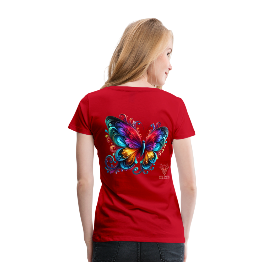 Woman T-Shirt Radiant Butterfly Art - Rot