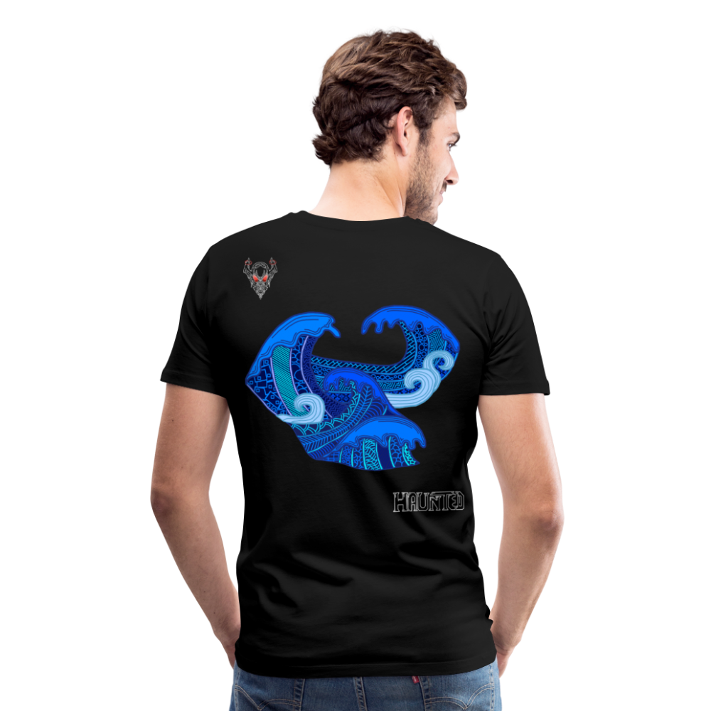Man T-Shirt Waves Light - Schwarz