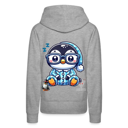 Women Hoodie KasPenguin in Pyjama - Grau meliert
