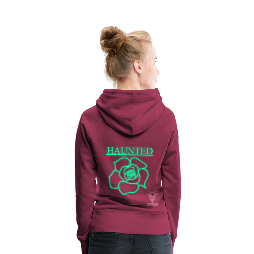 Women Hoodie Turquoise Neon Rose - Bordeaux