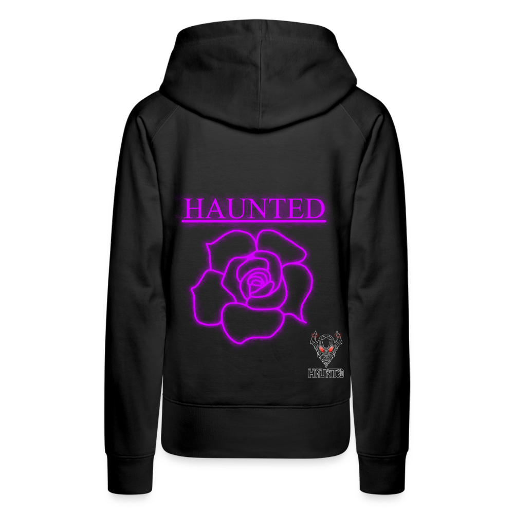 Women Hoodie Pink Neon Rose - Schwarz