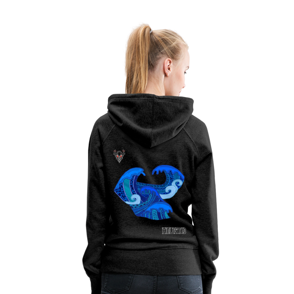 Woman Hoodie Waves Light - Anthrazit