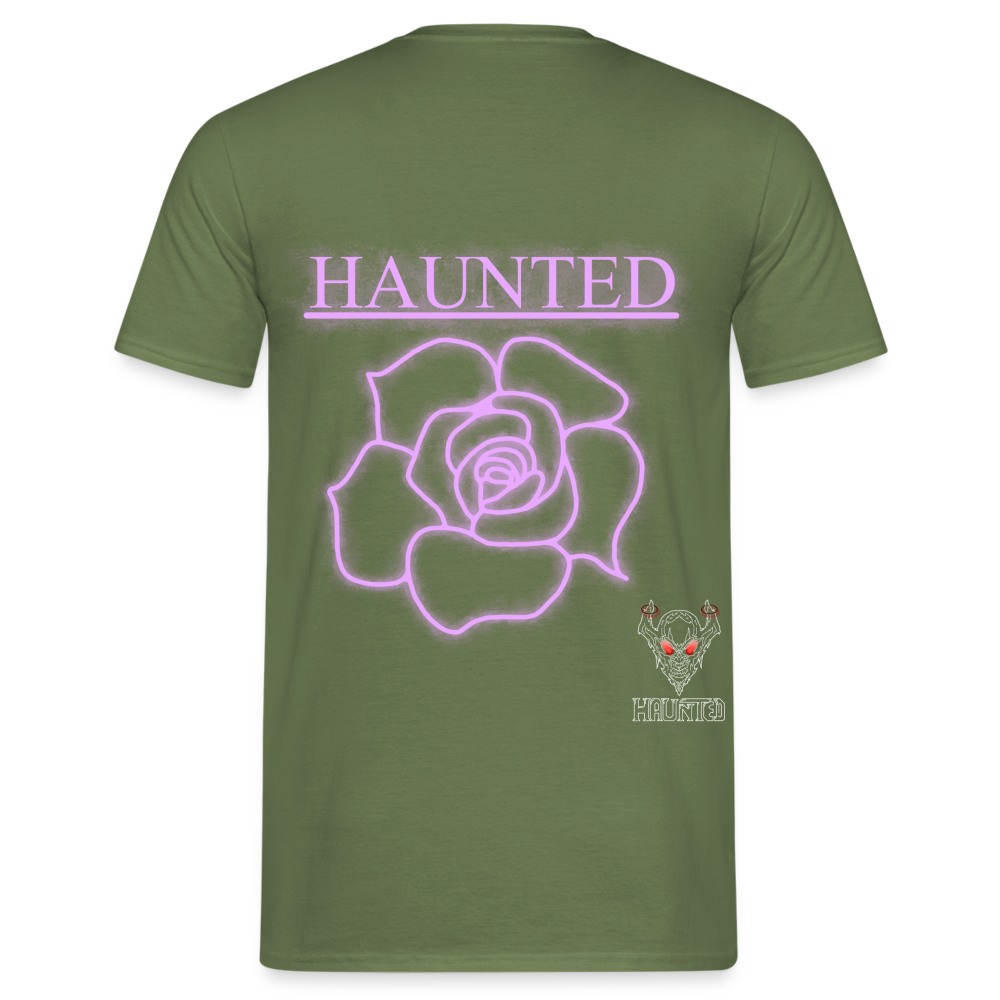 Men T-Shirt Light Pink Neon Rose - Militärgrün