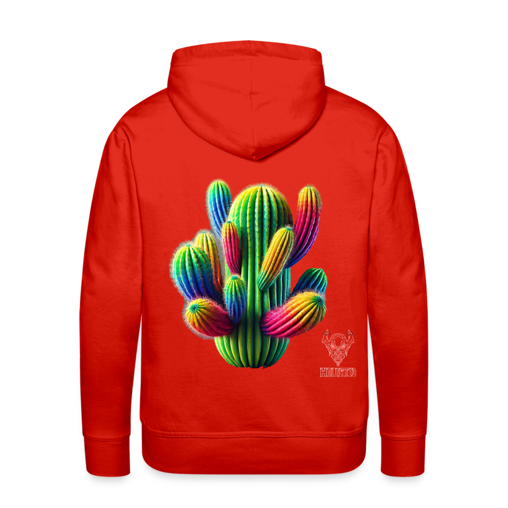 Men Hoodie "Prismatic Cactus Bloom" - Rot
