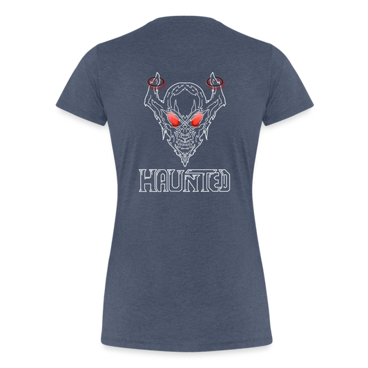 Women T-Shirt Deamon White - Blau meliert