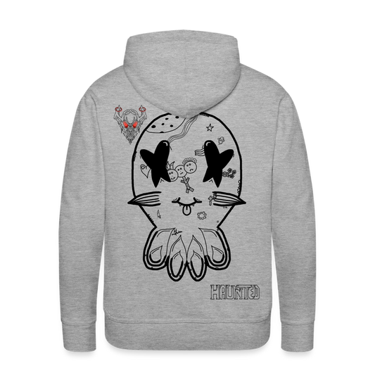 Man Hoodie Ghost Doodle Dark - Grau meliert